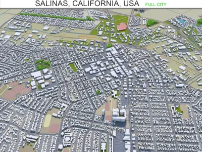Salinas California USA 20km Low-poly 3D model