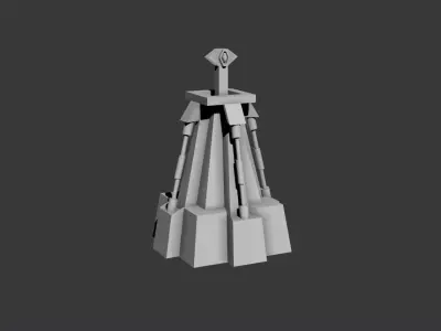 Sci-fi house Low-poly 3D model