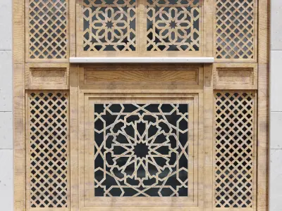 Arabic Islamic window set 380 Low-poly 3D model