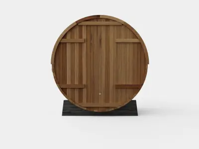 Barrel Sauna for 6 Person Low-poly 3D model buy