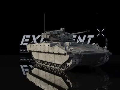 BTR machine Low-poly 3D model