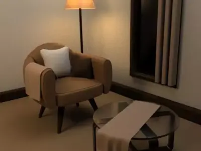 High Poly Comfortable Chair  3D model