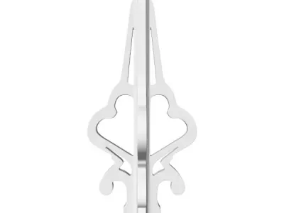 Peak 2 hair clip with ornate design 3D model