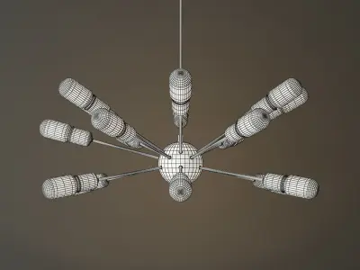 Sputnik Elliptical Filament Chandelier 3D model