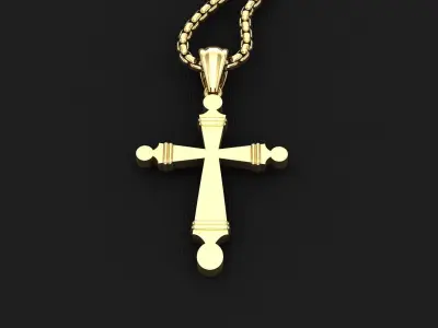 High Cross Pendant Light Gold 18K 3CP024 3D print model