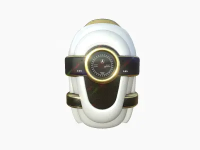 SciFi Backpack C03 White Gold - Fashion Character Design Low-poly 3D model