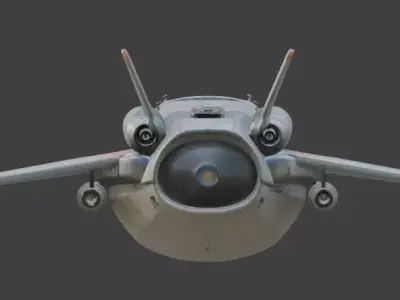 Futuristic Cartoon Patrol Aircraft 3D Model Low-poly 3D model