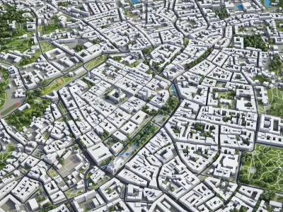 Lviv - 3D City Model Low-poly 3D model