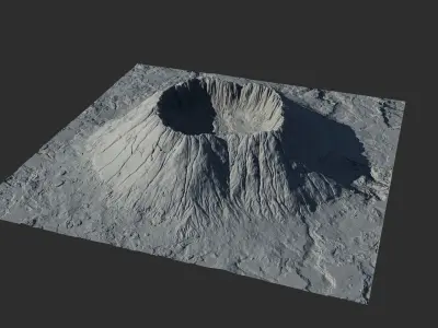 Landscape Environment Volcano 1 Low-poly 3D model