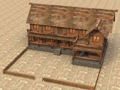 Medieval house fifteen 5 Low-poly 3D model