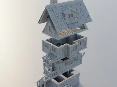 Shady Merchant House Tabletop Terrain 28 mm 3D print model