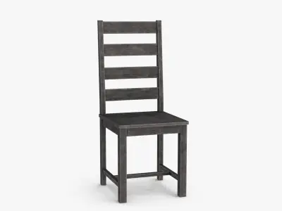 Wood Garden Dining Chair Low-poly 3D model