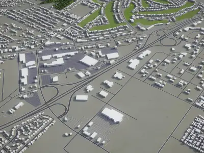 Victorville - Hesperia - 3D City Model Low-poly 3D model