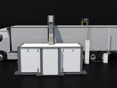 Border X-Ray Truck Control 3D model