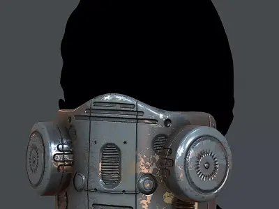 Gas mask helmet 3d model scifi Low-poly  Low-poly 3D model