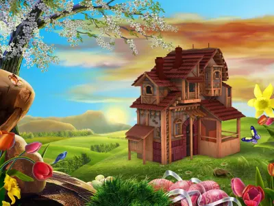 house with stables 3D model