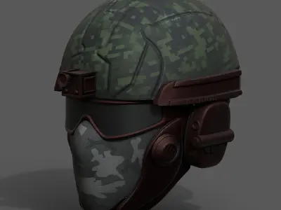 Helmet scifi military combat 3d futuristic technology  Low-poly 3D model