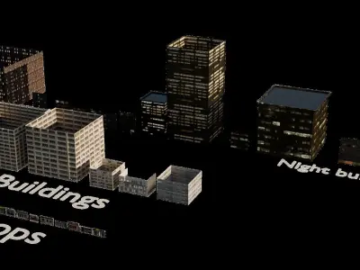 Realistic Building Asset Pack Low-poly 3D model
