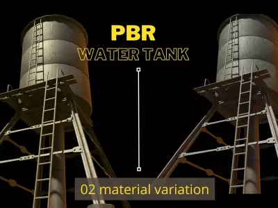 Water Tank PBR Low-poly 3D model Low-poly 3D model