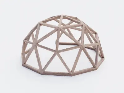 Icosahedron Dome Low-poly 3D model