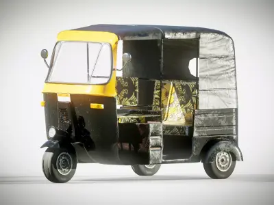 Egyptian Tuk Tuk  3D Vehicle Asset  Low-poly 3D model