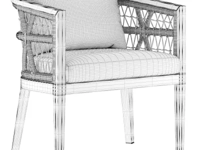 Armen Living Zella Outdoor Dining Chair in Aluminum with Light 3D model