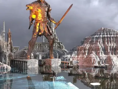 Colossus Of Rhodes City  extended Kit bash 3D model