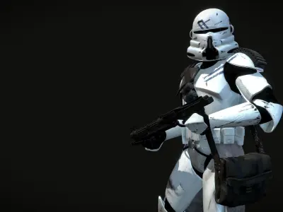 Clone Trooper Phase 2 Airborne Sharpshooter Low-poly 3D model