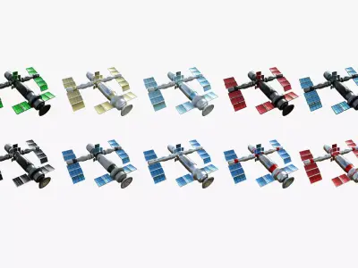 10 Satellite F Collection - SciFi Space Design 3D Model Pack