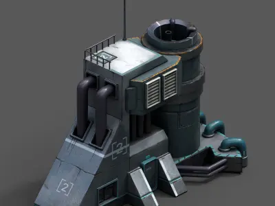 Scifi exterior skyscraper sci fi scifi cyberpunk bildings  Low-poly 3D model