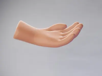  Cartoon Human Hand 3D Model 