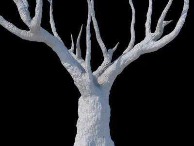 Scary  low poly trees kit with PBR workflow for V-Ray render Low-poly 3D model