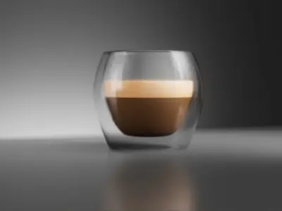 double wall coffee glass 3D model