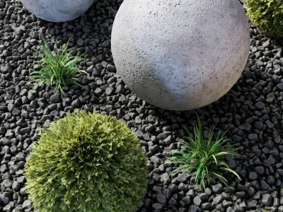 Modern Courtyard 04 - PBR - 4K - Midpoly 3D model