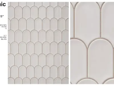 Elongated Fishscale Tile in Straight Set Texture