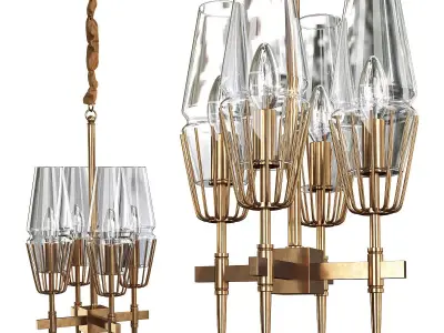 FASHION BRASS ROUND CHANDELIER Low-poly 3D model