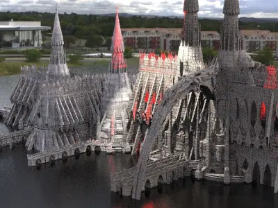 Cathedral Desert Stone Palace 5 3D model