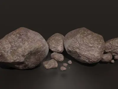 Rock Pack  Low-poly 3D model