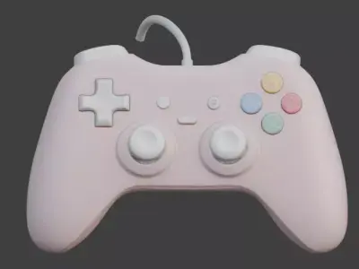 Kawaii Pastel Pro Gaming Controller 3D Model Low-poly 3D model
