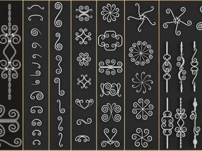 50 Wrought Iron Pieces and 59 Patterns 3D model