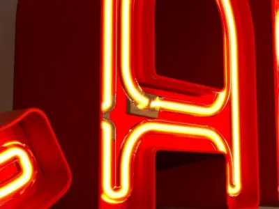 Cafe - Neon Sign 3D model