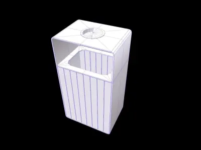 Trashcan Low-poly Game Ready Model wooden trash can Low-poly 3D model