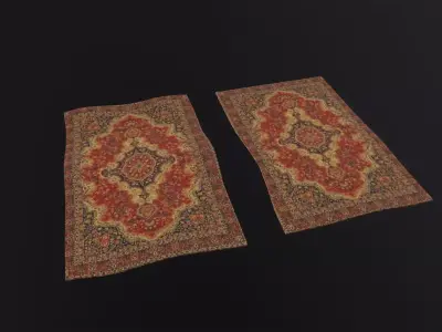 Persian Carpet Design 3D Model Low-poly 3D model