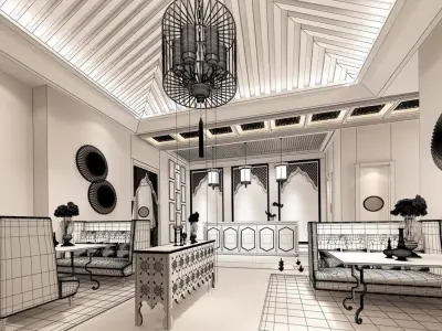 Business Restaurant - Coffee - Banquet  22 3D model