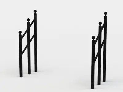 Entrance rail Low-poly 3D model