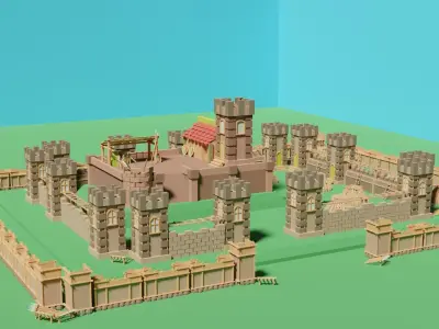 FREE castle pack Free low-poly 3D model