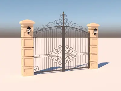 gates wrought iron gate 3D model