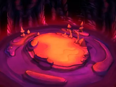 Low Mode - Underground Magma Battle Scene 02 3D model
