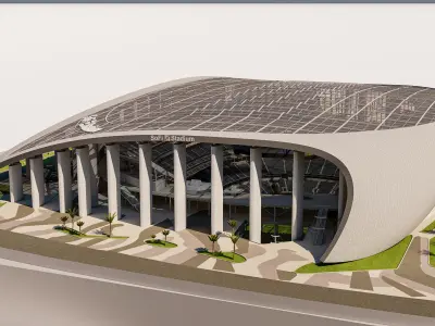 SoFi Stadium California USA  Low-poly 3D model