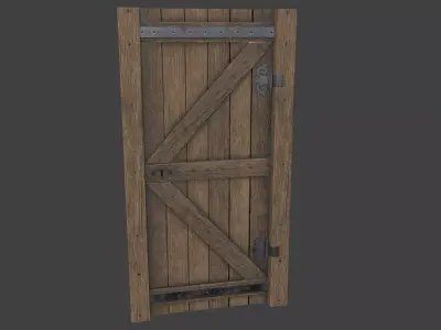 Old Wooden Door Game Ready Asset Low-poly 3D model